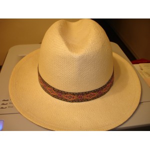 Wide Brim Straw Hat With Fancy Black and Pink rose Eye Catching Designed Band  eb-12099935